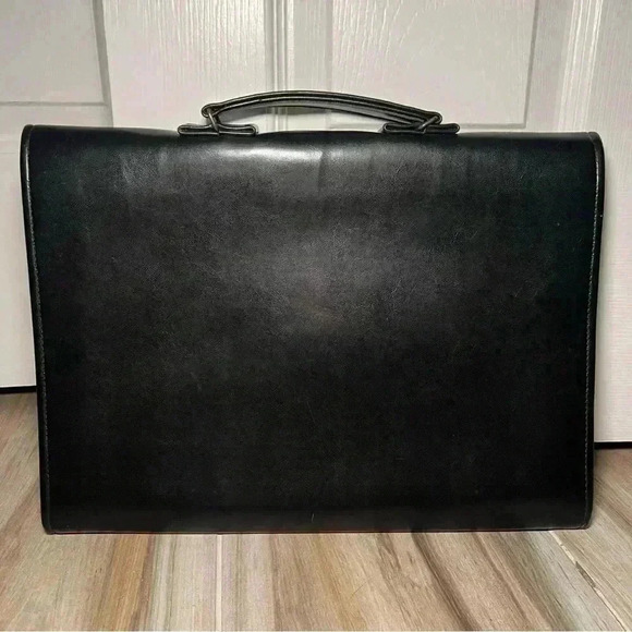 Amiet Swiss Black Leather Portfolio File / Document Bag - Picture 4 of 16